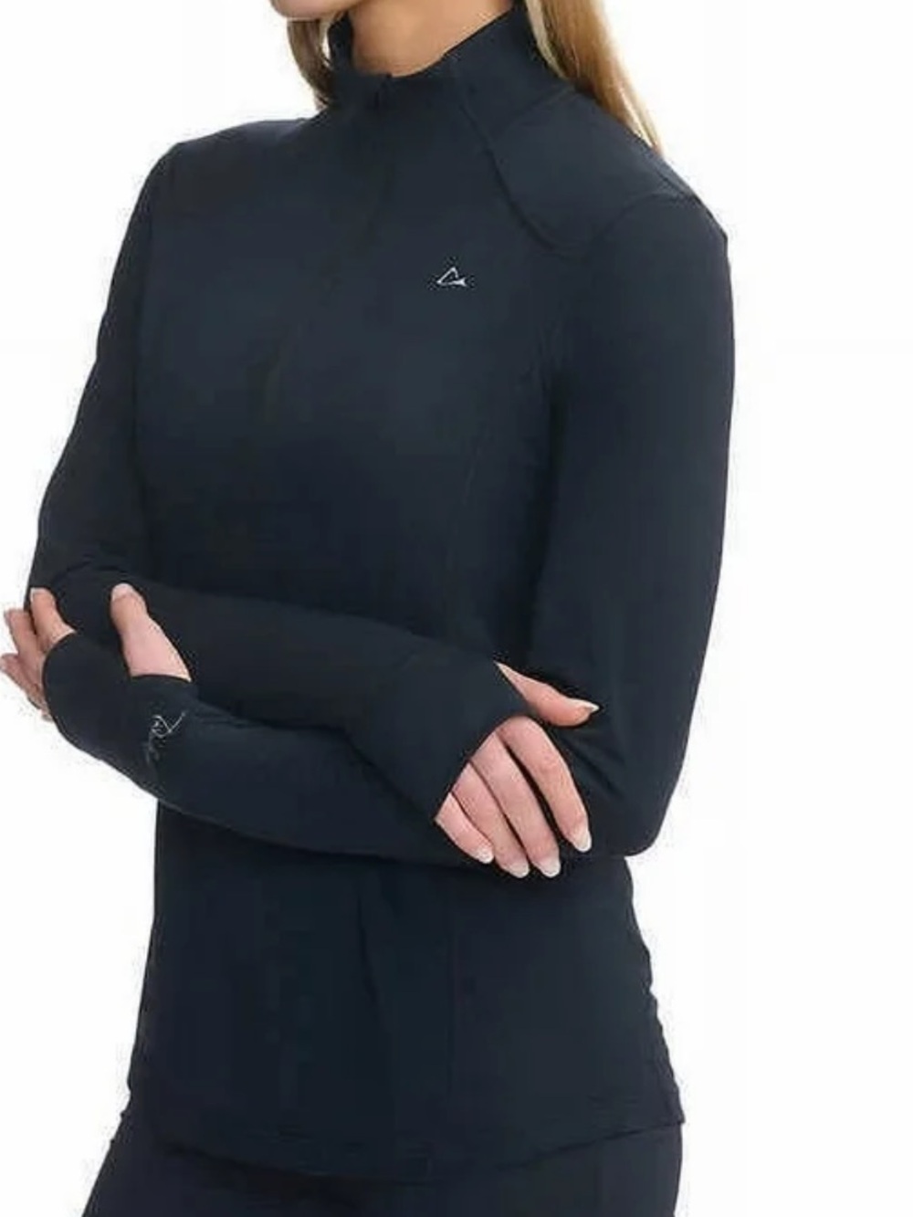 Paradox Women's Black Merino Blend Top Size Medium Long Sleeve With Thumbholes